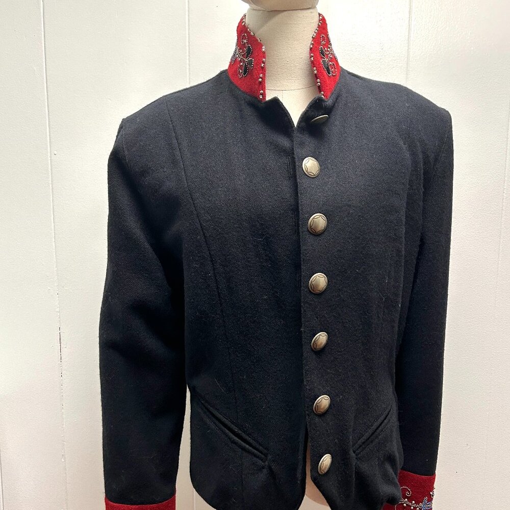 Double D Ranch Black Blazer with Red Accents